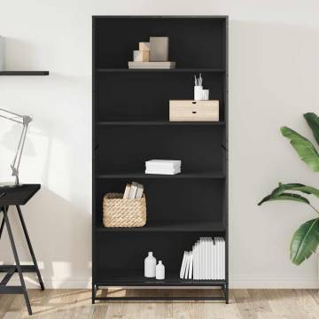 Bookcase Black 80.5x35x170.5 cm | Modern Engineered Wood Storage