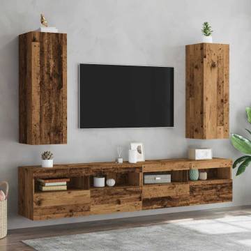 2 Pcs Old Wood TV Cabinets - Stylish & Durable | Hipo Market