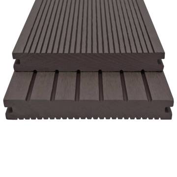 WPC Solid Decking Boards 10m² Dark Brown | Hipomarket UK