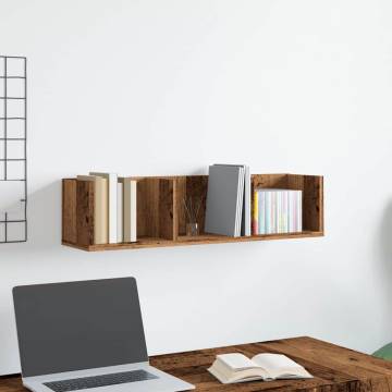 CD Wall Shelf in Old Wood | Stylish & Durable Storage Solution