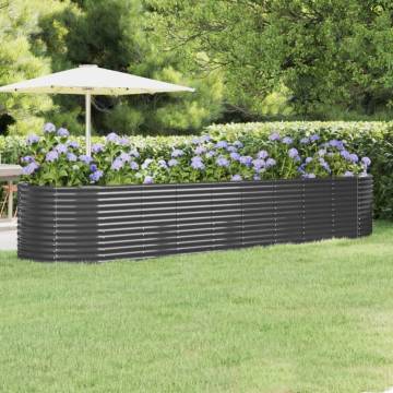 Garden Raised Bed Powder-coated Steel 396x100x68 cm Anthracite