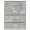 2-Piece Concrete Grey Cabinets with Drawers - HipoMarket