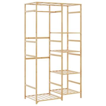 Bamboo Clothes Rack with Shelves | Stylish & Durable - HipoMarket