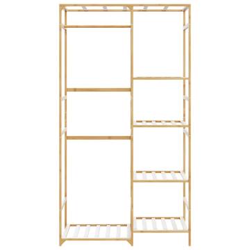 Bamboo Clothes Rack with Shelves | Stylish & Durable - HipoMarket