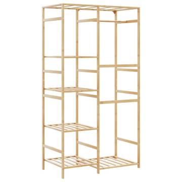 Bamboo Clothes Rack with Shelves | Stylish & Durable - HipoMarket