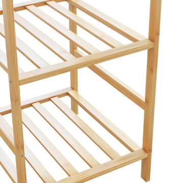 Bamboo Clothes Rack with Shelves | Stylish & Durable - HipoMarket