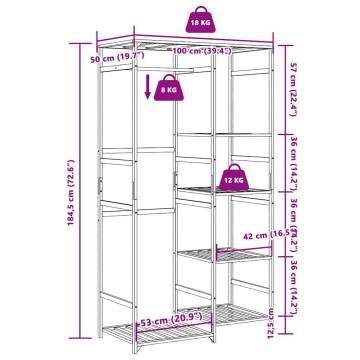 Bamboo Clothes Rack with Shelves | Stylish & Durable - HipoMarket