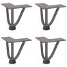 Hairpin Table Legs 4 pcs Natural Steel - 10 cm Solid Steel