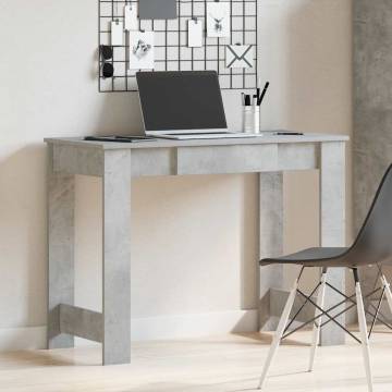 Concrete Grey Desk 100x45x75 cm | Durable Engineered Wood