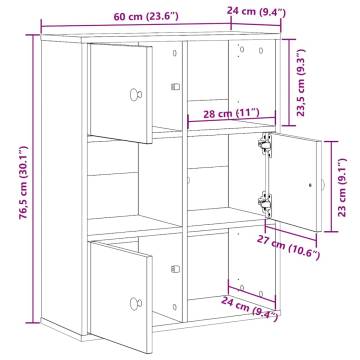 Bookcase Brown Oak 60x24x76.5 cm - Stylish Storage Solution