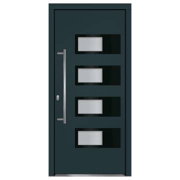 Front Door Anthracite 100x210 cm Aluminium & PVC - Durable & Secure