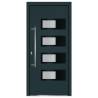 Front Door Anthracite 100x210 cm Aluminium & PVC - Durable & Secure