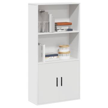 Stylish White Bookcase - 60x24x120 cm Engineered Wood | HipoMarket