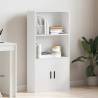 Stylish White Bookcase - 60x24x120 cm Engineered Wood | HipoMarket