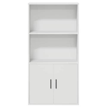 Stylish White Bookcase - 60x24x120 cm Engineered Wood | HipoMarket