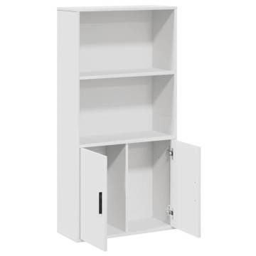 Stylish White Bookcase - 60x24x120 cm Engineered Wood | HipoMarket