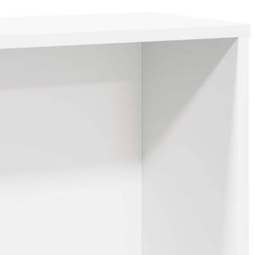 Stylish White Bookcase - 60x24x120 cm Engineered Wood | HipoMarket