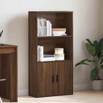 Stylish Brown Oak Bookcase - 60x24x120 cm Engineered Wood