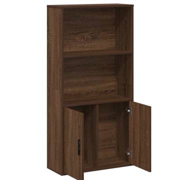 Stylish Brown Oak Bookcase - 60x24x120 cm Engineered Wood