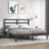 Bed Frame Grey Solid Wood Pine 140x190 cm Colour grey Size 140 x 190 cm 