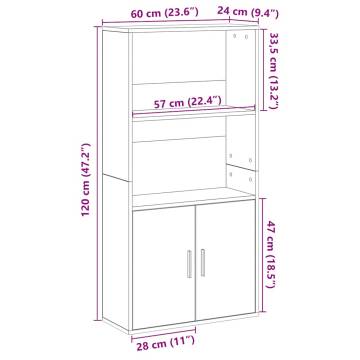 Stylish Brown Oak Bookcase - 60x24x120 cm Engineered Wood