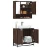  2 Piece Bathroom Furniture Set Brown Oak Engineered Wood Colour brown oak Number of 1 