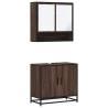 2 Piece Brown Oak Bathroom Furniture Set - Stylish & Durable