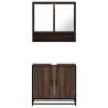 2 Piece Brown Oak Bathroom Furniture Set - Stylish & Durable