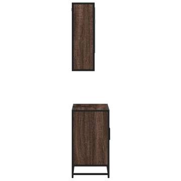 2 Piece Brown Oak Bathroom Furniture Set - Stylish & Durable