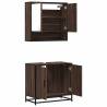 2 Piece Brown Oak Bathroom Furniture Set - Stylish & Durable