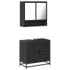 Stylish 2 Piece Black Bathroom Furniture Set - HipoMarket