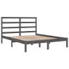 Grey Solid Wood Pine Bed Frame 140x190 cm | HIPO Market