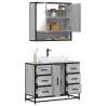  2 Piece Bathroom Furniture Set Grey Sonoma Engineered Wood Colour grey sonoma Number of 1 