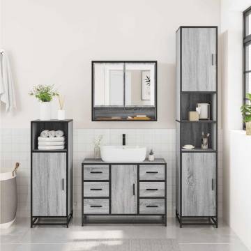 Stylish 2 Piece Bathroom Furniture Set - Grey Sonoma Design