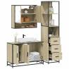  3 Piece Bathroom Furniture Set Sonoma Oak Engineered Wood Colour sonoma oak Number of 1 