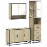 3 Piece Bathroom Furniture Set - Sonoma Oak Engineered Wood