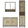 3 Piece Bathroom Furniture Set - Sonoma Oak Engineered Wood