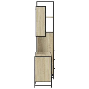 3 Piece Bathroom Furniture Set - Sonoma Oak Engineered Wood