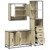 3 Piece Bathroom Furniture Set - Sonoma Oak Engineered Wood