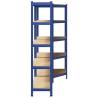 2 Piece 5-Layer Shelves Set - Blue Steel & Engineered Wood