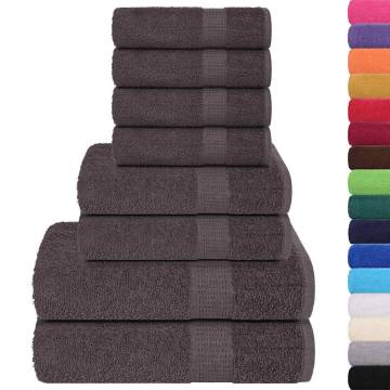 8 Piece 100% Cotton Towel Set - Anthracite | Hipomarket