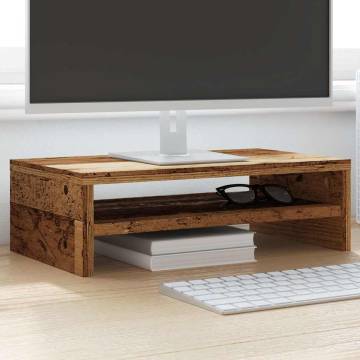 Monitor Stand Old Wood 42x24x13 cm | Modern & Functional