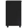 MOSS Black Rolling Cabinet with Drawers - Solid Pine Wood