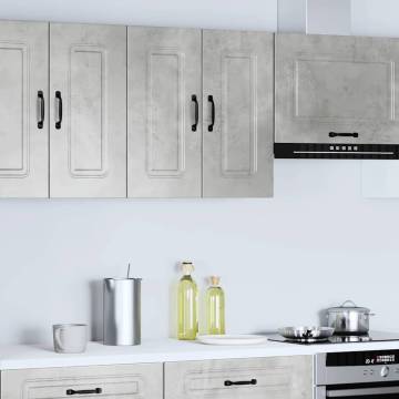 Kalmar Kitchen Wall Cabinet - Concrete Grey & Engineered Wood