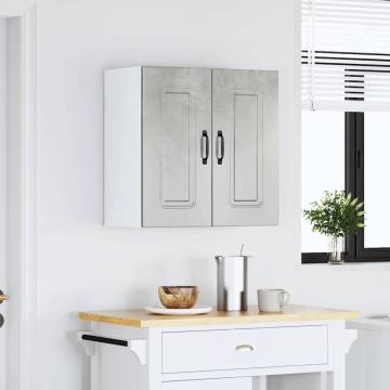 Kalmar Kitchen Wall Cabinet - Concrete Grey & Engineered Wood