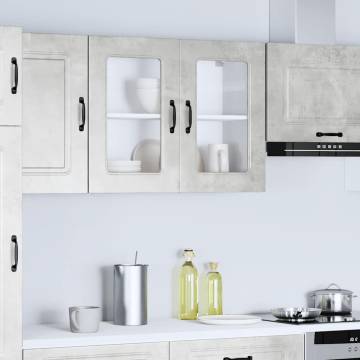 Kalmar Kitchen Wall Cabinet - Concrete Grey - Ample Storage