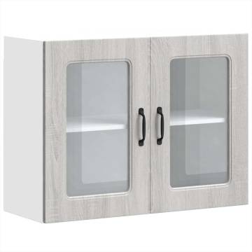 Kalmar Grey Sonoma Kitchen Wall Cabinet with Glass Door