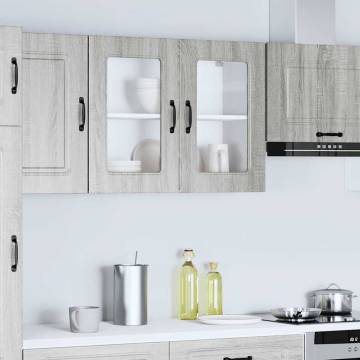 Kalmar Grey Sonoma Kitchen Wall Cabinet with Glass Door