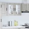 Kalmar Grey Sonoma Kitchen Wall Cabinet with Glass Door