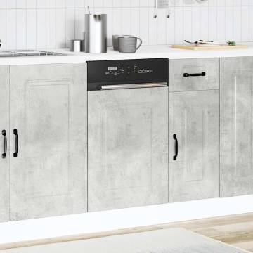 Kalmar Dishwasher Panel - Concrete Grey, Durable Engineered Wood